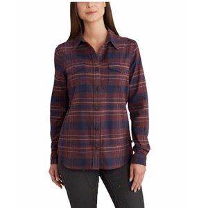 Carhartt Women's Plaid Flannel Rugged Flex Hamilton Shirt - L Large